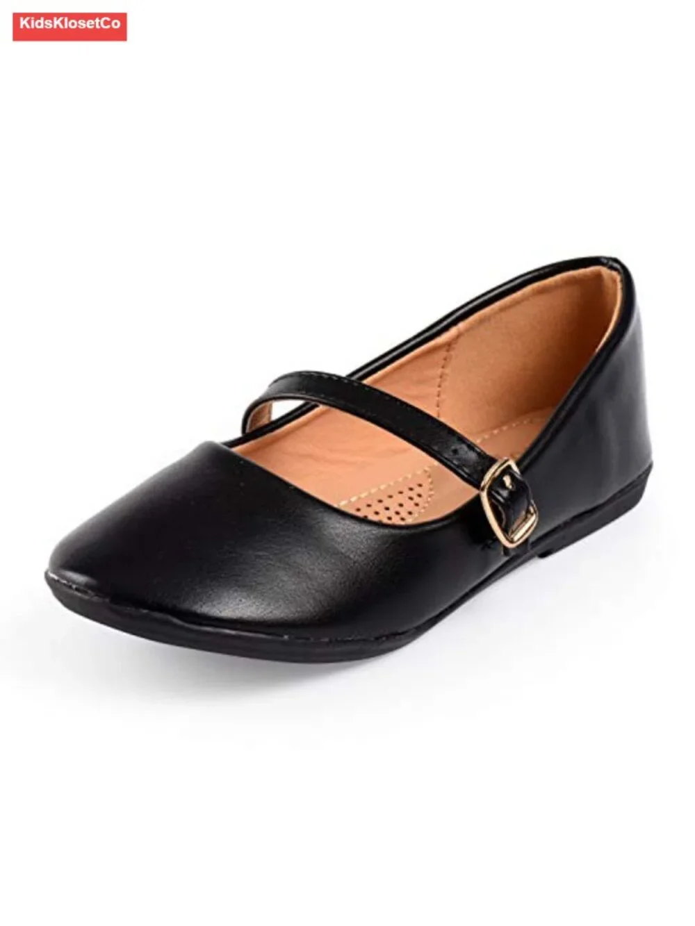 Toddler Girls Ballet Mary Jane Flat Shoes with Bow, Closed Toe, Pull-On